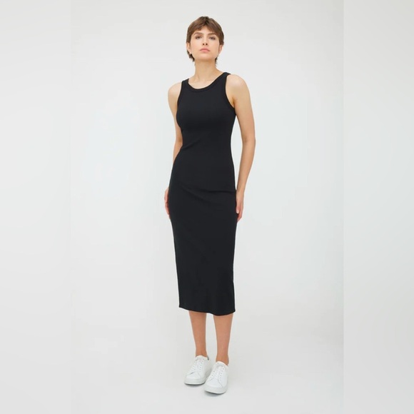KIT and ACE Sz L Cyprus Market 100% Merino Wool Ribbed Back Keyhole Long Dress - Picture 1 of 13